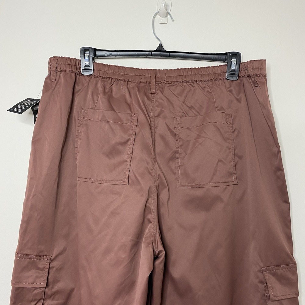 BCBG Generation Parachute Jogger Baggy Wide‎ Leg Pants Sz XXXL Dusty Mauve Satin - Picture 6 of 15